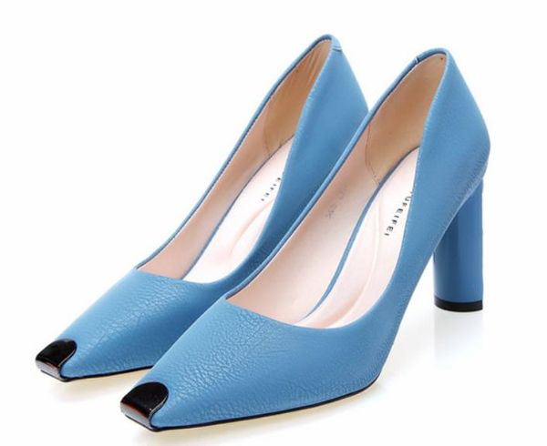

2019 women's shoes in spring and autumn with new style high heel coarse heel square head water drill #29, Black