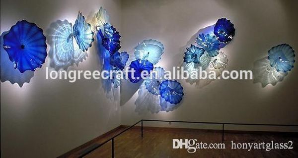 

2019 style art glass wall decor plates modern art decor blown murano glass custom made wall mounted decor glass wall lamps