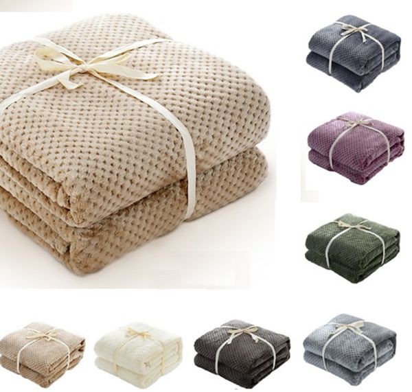 

pineapple check flannel throw good quality home textile plaid air room autumn/winter use warm soft bedsheet blanket