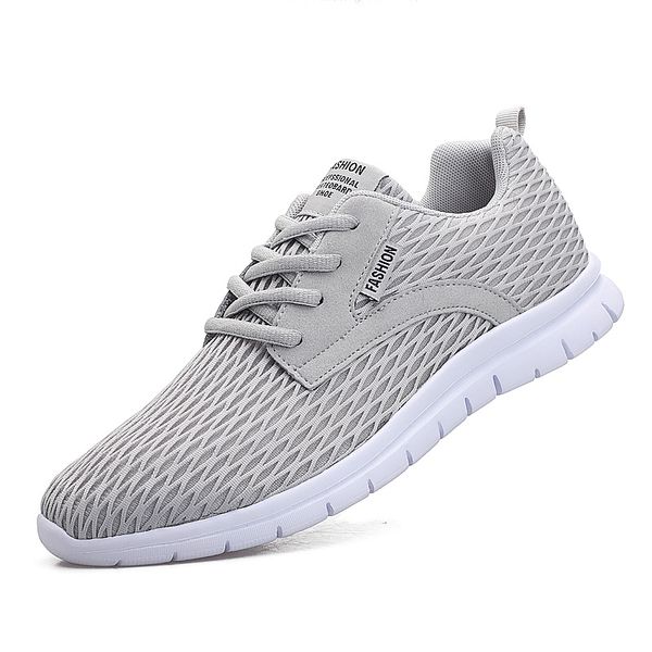 

men casual shoes mesh sneakers walking breathable, lightweight 2020 new male outdoor footwear big size 47, Black