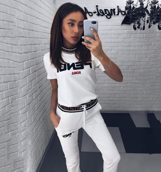 

Летние женские повседневные спортивные костюмы Мода Повседневные брюки с принто