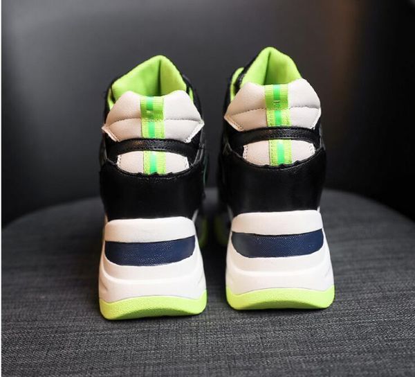 Heiße Verkaufs-Frauen-Desinger-Schuhhöhe beiläufige Sportschuhe-Plattform-Sneaker-Keil-hoher Absatz mit dicker Sohle, kostenloser Versand mit Box