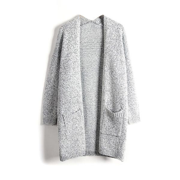 

women fashion knitted casual sweater cardigan long sleeve jacket coat outwear high waist large size 3xl, Black
