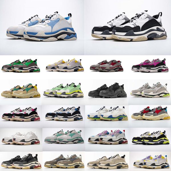 

новый 2020 старый tesss.gomma triple-s кроссовки мужчины / женщины кроссовки дорогих папа тренер повседневная обувь спортивная обувь, Black