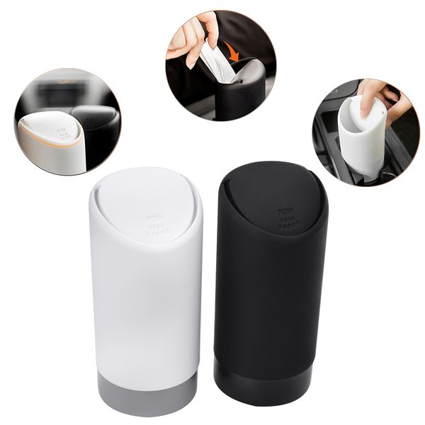 

speedwow 1pcs auto car garbage can car trash can silicone garbage dust case holder rubbish bin black white