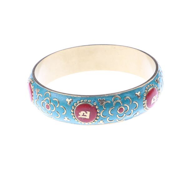 

selling new blue enamel bracelets fashion ceramic bracelets electroplating ladies pure copper national bracelet spot, Black
