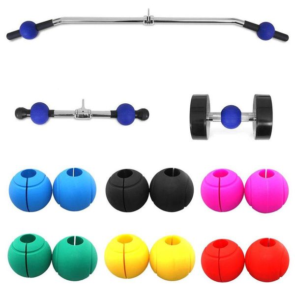 

1 pair barbell dumbbell thick grips silicone pull up bar handles weightlifting accessories bodybuilding fitness anti-slip pad