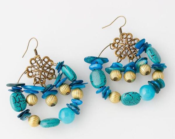 

new european and american fashion retro style bohemian style handmade beaded colorful earrings fashion classic elegant, Silver