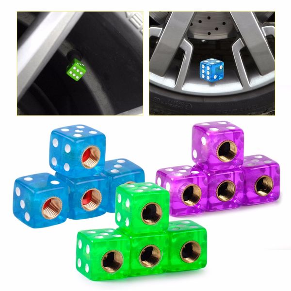 

citall 4pcs/set dice tyre cap tire air valve stem caps dust cover car truck auto bike motorcycle wheel rim accessories