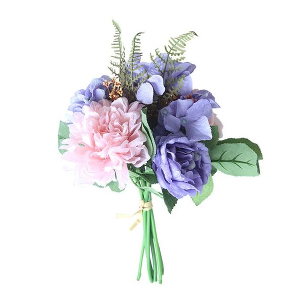 

night rose dahlia hydrangea bunch holding flower plant artificial flower home decoration wedding fake flowers bouquet