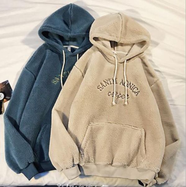 

warm style homme couple clothing fashion style casual apparerl mens winter designer hoodies long sleeve hooded cashmere blend, Black