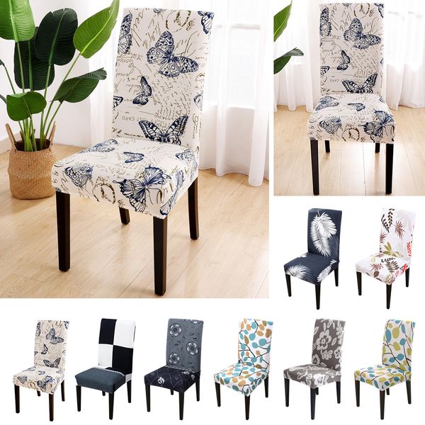 

1/2/4 pcs print kitchen chair cover dining seat cover slipcover chair anti-dust spandex covers removable furniture covers
