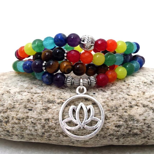 

sn0433 trendy designer louts bracelet chakra 108 mala wrap bracelet or necklace fashion women yoga jewelry ing, Black
