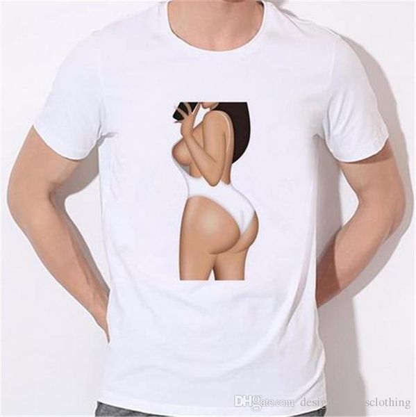 

kim kardashian 3d print mens tshirts short sleeve o neck loose mens summer designer mens tees, White;black