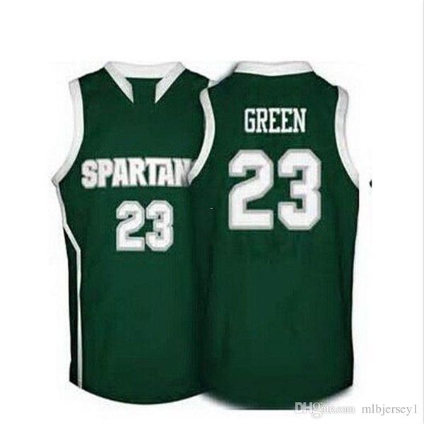

michigan state spartans # 23 draymond green basketball jersey , white green men's customize any size number and player name, Black;blue