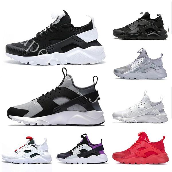 

2020 huarache iv 4,0 iv 1.0 мужские кроссовки тройной черный белый красный серебро huaraches мужчины женщины тренеры спорт кроссовки размер