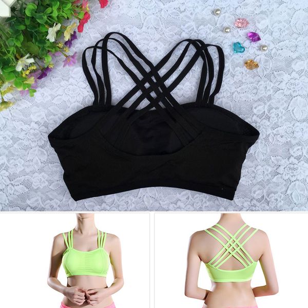 

women bandage underwear quick drying training dancing sport bra women padded vest soft fashion seamless yoga running, White;black