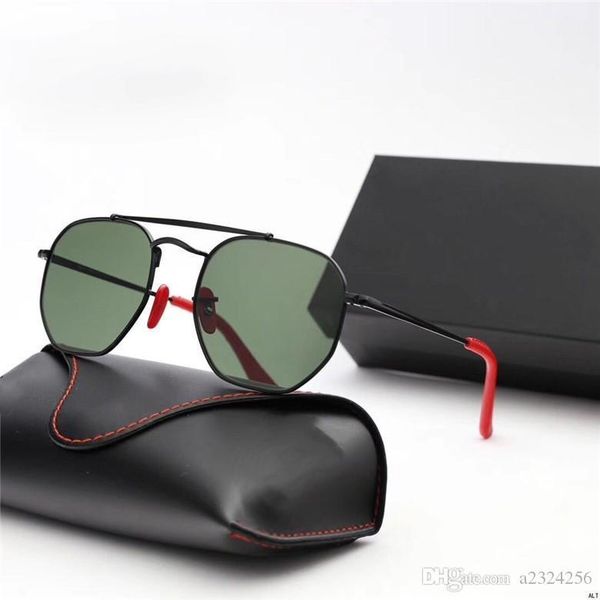 

hexagonal sunglasses glass lenses women men mirror gradient color sun glasses oculos de sol gafas uv400 with and case box, White;black