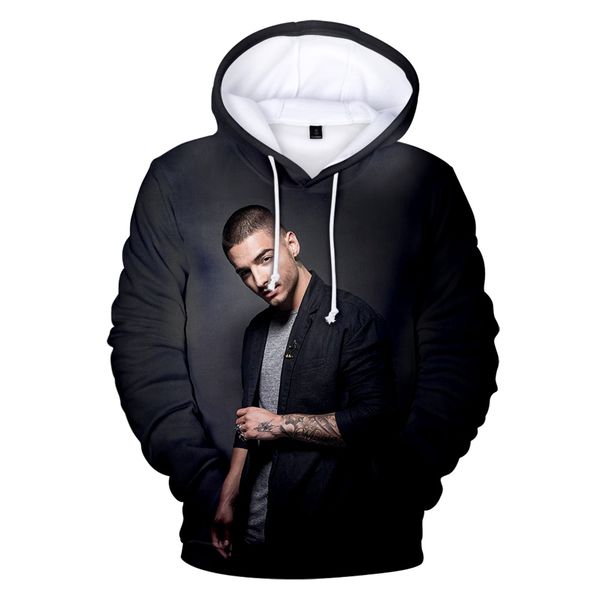 

3d print maluma hoodies women/men fashion long sleeve hooded sweatshirts casual jacket 3d cosplay costume clothes, Black