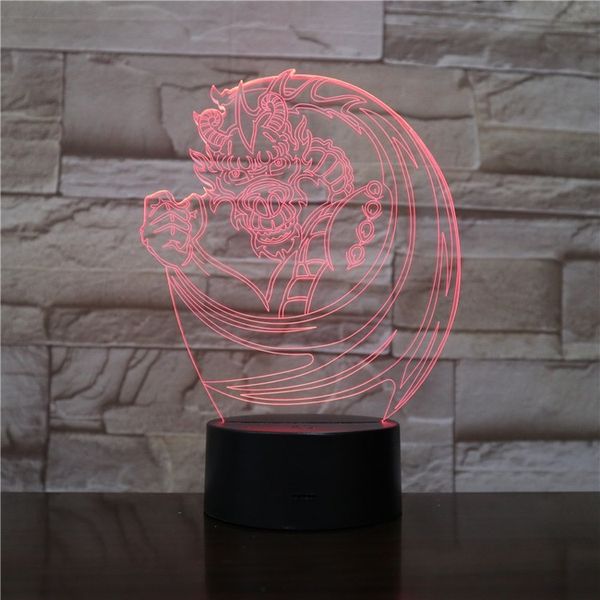 

chinese dragon phoenix 3d lamp 3d optical multi-color with remote kids festival prize customized led night light lamp for indoor