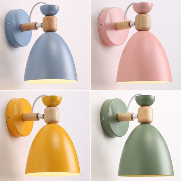 

macaron wall lamp nordic modern bedside wall light led e27 5w 110v 220v use for living room bedroom aisle indoor lighting lamp