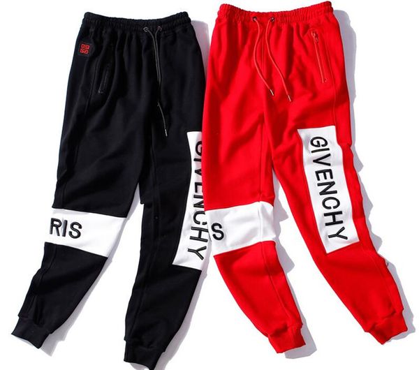 

осень бренд тренажерные залы мужчины бегуны спортивные штаны мужчины бренд письмо печати бегуны брюки спортивная одежда высокое качество бод, Black