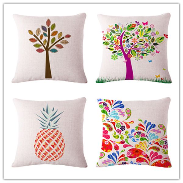 

hand colour tree ocean fish and linen flax pillow back cushion cushion amazon heat sell