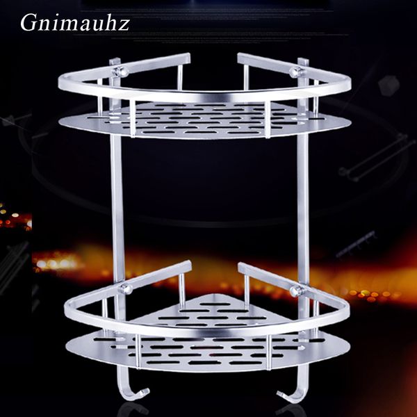 

1/2/3 layer space aluminum bathroom shelf triangular shower shampoo soap cosmetic rack corner storage holder shelves