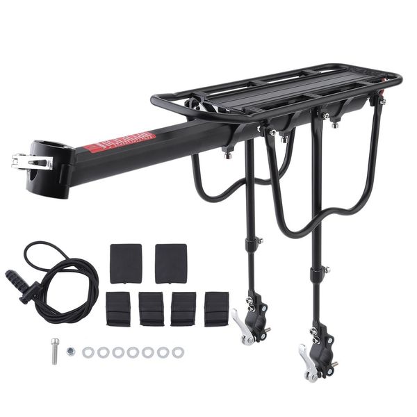 

bicycle luggage carrier cargo 50kg load rear rack road mtb shelf cycling seatpost bag holder stand for 15-20' bike +install tool