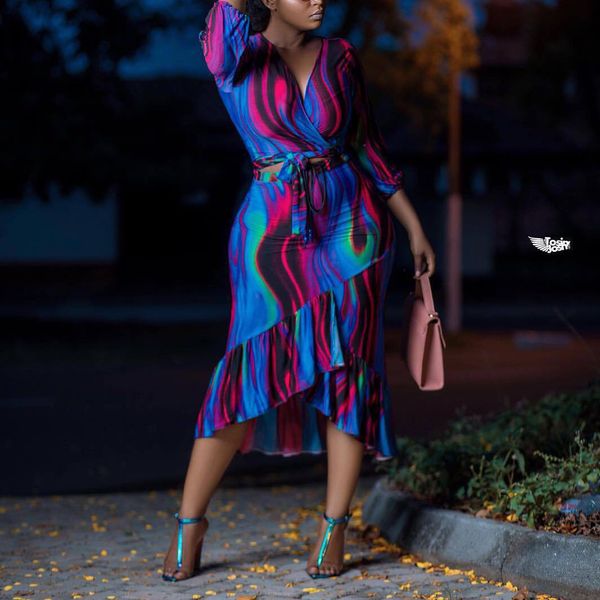 

women summer vintage dress 2 pieces fashion blue print mermaid fishtail for evening night club clothing dresses midi wholesale 2020 new, White;black