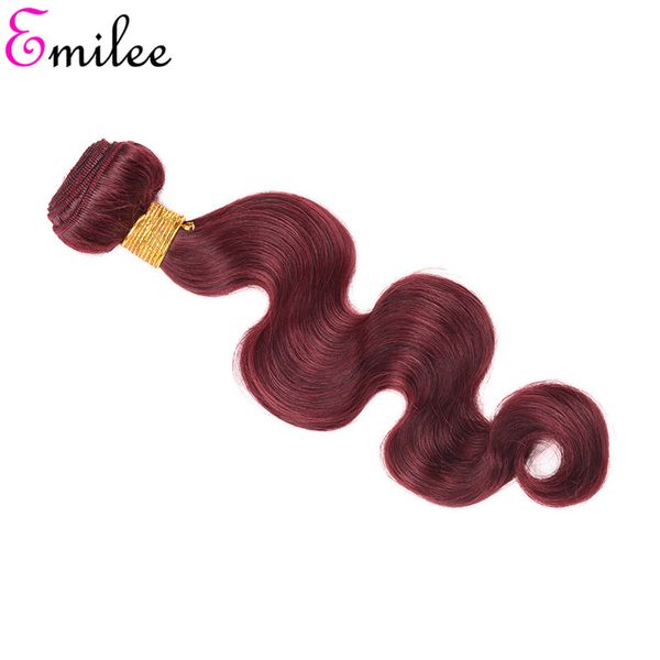 

emilee malaysian pre-colored burgundy hair weave bundles 99j red remy body wave human hair extensions 4 bundles deals, Black