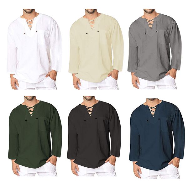 

men wear cotton and linen long-sleeved shirts and jackets, White;black
