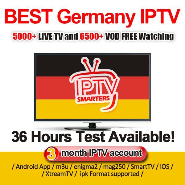 

Germany IPTV Subscription For Android TV BOX 5000 Live Channels VOD Series Arabic France Spain Europe M3U Mag support free test
