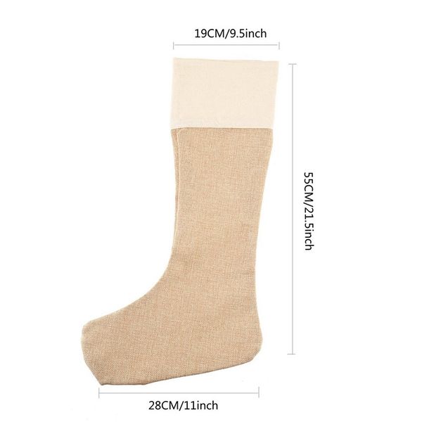 

big deal 6pcs christmas stockings gifts candy bag santa claus sock christmas tree home decoration linen cotton striped hang cand kitchen sto
