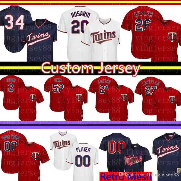 

Minnesota 26 Max Kepler Twins Custom Jersey 34 Kirby Puckett 20 Eddie Rosario 25 Byron Buxton 21 Jason Castro 42 Robinson 2 Dozier