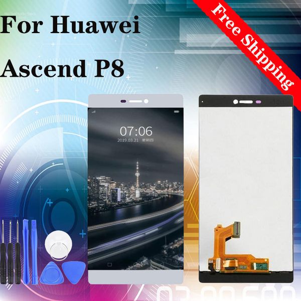 

супер качество oem для huawei ascend p8 gra-ul00 / -ul10 gra-l09 gra-cl10 / cl00 жк-дисплей с сенсорным экраном замена digitizer ассамблеи