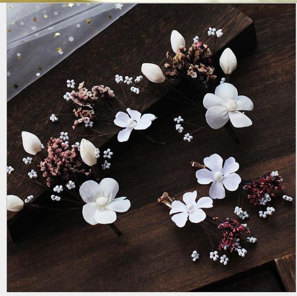 

sweet hair ornament earrings set new korean wedding dress accessories, Slivery;golden