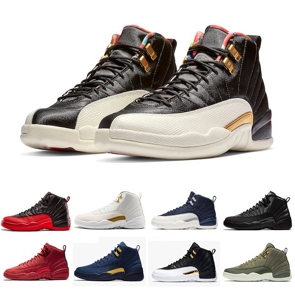 

basketball shoes 12 xii 12s mens basketball shoes gym red michigan dark grey wings international flight athletic sports sneakers