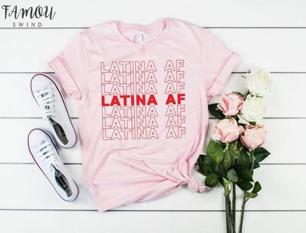 

latina af red letters women tshirt cotton casual funny t shirt 90s lady yong girl 6 colors drop ship s 855, White