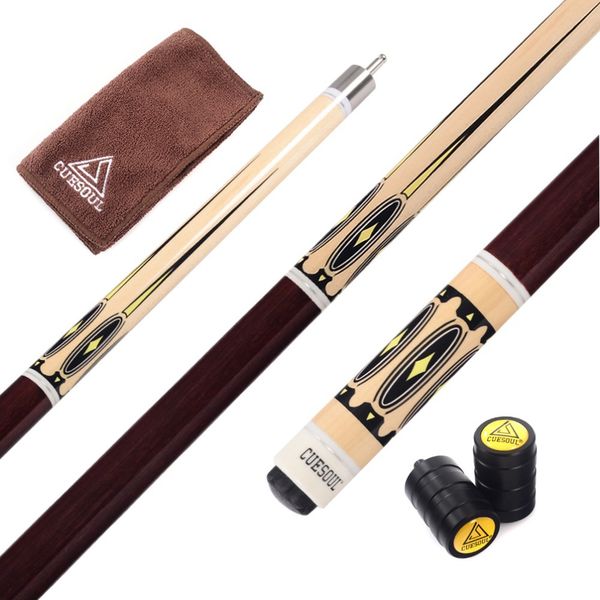 

cuesoul all through canadian maple wood pool cue with cue joint protector
