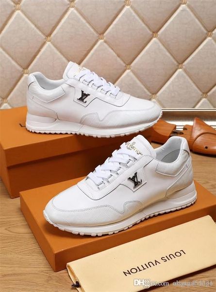 

8 louis vuitton gucci luxury men women casual leather walking sports trainer sneaker running shoes with box 32, Black