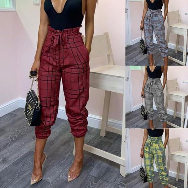 

cotton high waist cargo pants 2020spring pink khaki black female trousersfashion women casual bow lattice loose pants0304, Black;blue