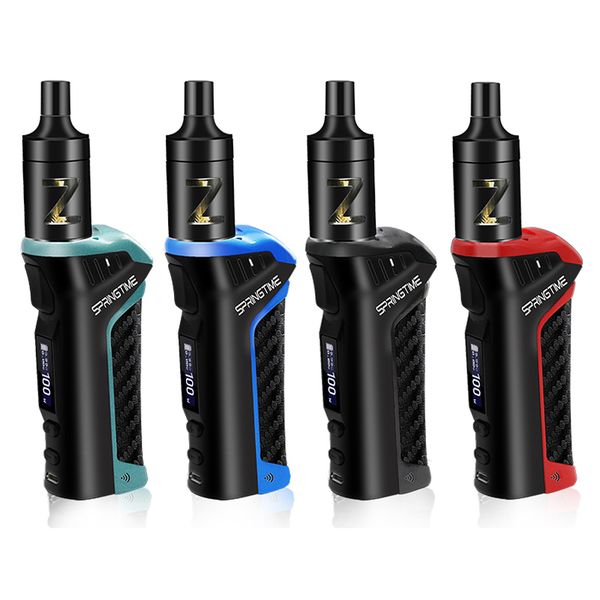

Аутентичные Springtime 100w Starter Kit 18650 Аккумуляторные комплекты Vape Mods с 2,5 мл распылителя E Box Box Kit Mod Kit 4 цвета