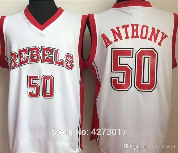 

university of nevada las vegas 50 greg anthony college jerseys unlv university basketball embroidery team red white, Black;blue