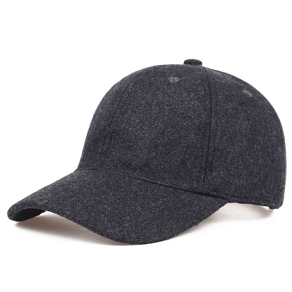 

man cotton hat cap male autumn and winter warm wool felt snapback hat men big sizes baseball caps, Blue;gray