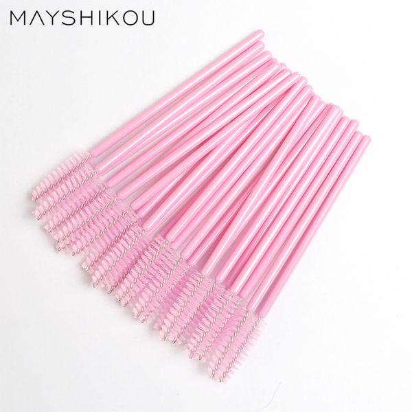 

50Pcs Eyelashes-Brushes Disposable Eyebrow Brush Mascara Wands Applicator Clean Makeup Tools Eyelash Extension Spiral portable curling brush