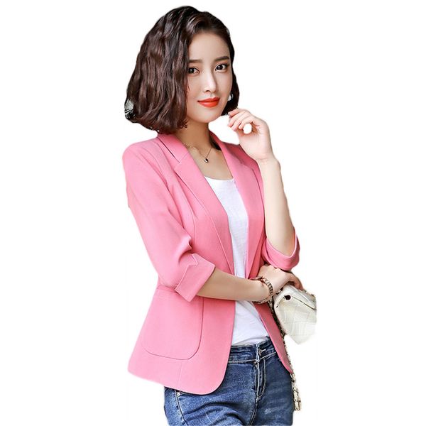 

black suit jacket female casual 2019 spring summer new fashion plus size slim white business blazers suit women korean x914, White;black