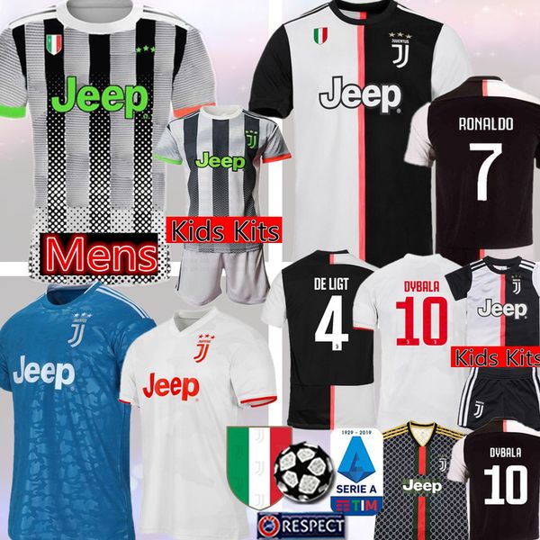 

2020 fourth ronaldo juventus soccer jersey de ligt dybala pjanic mandzukic soccer shirts 3rd football uniform set football shirt, Black;yellow
