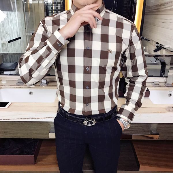 

Wholesale - New Brand Design Men's Fashion, Self-cultivation, Men's High Quality Long Sleeve Shirts Printed Men's Leisure Business Shirts