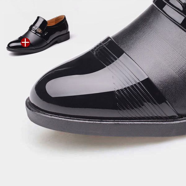 

business men pu leather shoes formal flat casual shoes mug88, Black